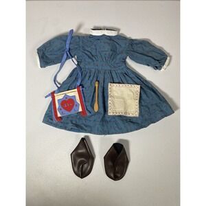 AMERICAN GIRL Doll KIRSTEN MEET OUTFIT Dress Spoon Bag Shoes - 6 Pieces Total